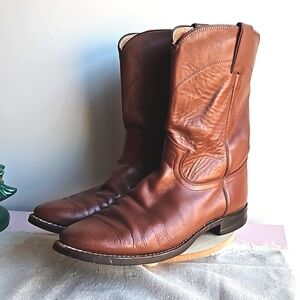 Justin #3404 Men’s 9 D Brown Leather Western Ropers